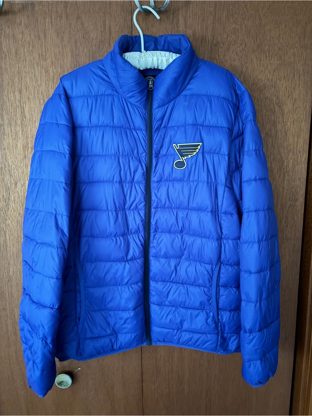 NHL Royal Blue Quilted Puffer Jacket with Team Logo